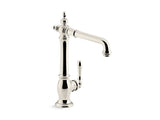 KOHLER K-99266-CP Artifacts single-hole kitchen sink faucet with 13-1/2" swing spout, Victorian spout design