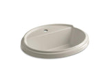 KOHLER K-2992-1-G9 Tresham Oval Drop-in bathroom sink with single faucet hole