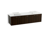 KOHLER K-99550-1WJ Jute 72" wall-hung bathroom vanity cabinet with 4 doors and 1 drawer