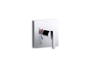 KOHLER K-TS99761-X4 Honesty Rite-Temp valve trim with lever handle and red/blue indexing