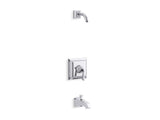 KOHLER TLS461-4S-CP Memoirs Stately Rite-Temp Bath And Shower Trim Set With Lever Handle And Spout, Less Showerhead in Polished Chrome