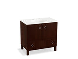KOHLER K-99506-LG-1WG Jacquard 36" bathroom vanity cabinet with furniture legs, 2 doors and 1 drawer