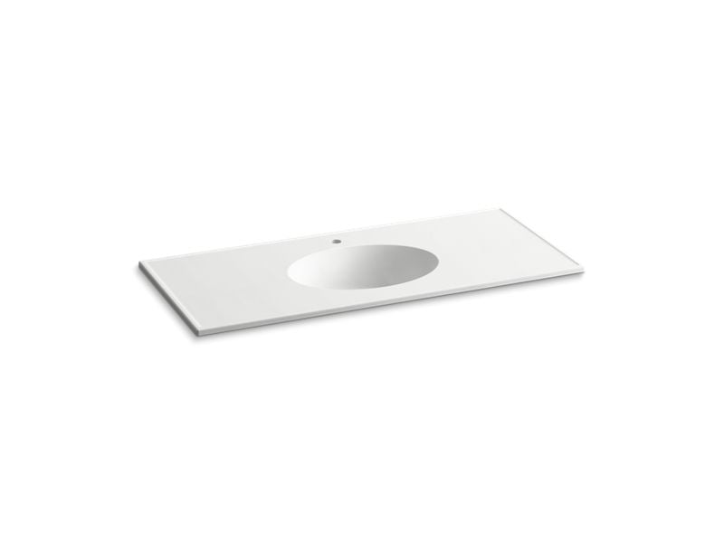 Ceramic Impressions 49 in. Vanity Top with Basin in White Impressions