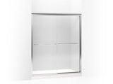 KOHLER 702217-L-SHP Fluence Sliding Shower Door, 75" H X 56-5/8 - 59-5/8" W, With 3/8" Thick Crystal Clear Glass in Bright Polished Silver