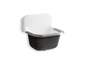 KOHLER K-6719 Bannon 24" x 20-1/4" wall-mount or P-trap mount service sink with rim guard and blank back
