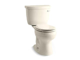 KOHLER 3887-UR-47 Cimarron Comfort Height Two-Piece Round-Front 1.28 Gpf Toilet With Insuliner Tank Liner in Almond