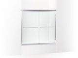KOHLER K-702200-6G54 Fluence 54-5/8 - 59-5/8" W x 58" H sliding bath door with 1/4" thick Falling Lines glass