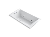 KOHLER K-1173-GVBCW-0 Underscore Rectangle 66" x 36" drop-in VibrAcoustic + BubbleMassage(TM) Air Bath with Bask(TM) heated surface and chromatherapy