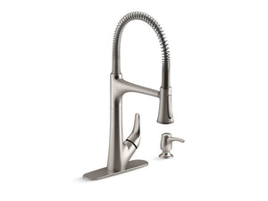 KOHLER K-R27459-SD Lilyfield Pro Single-handle semi-professional kitchen sink faucet with soap/lotion dispenser