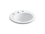 KOHLER K-2202-8 Brookline 19" diameter drop-in bathroom sink with 8" widespread faucet holes