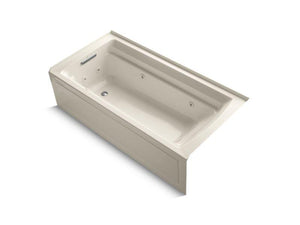 KOHLER K-1124-LA-47 Archer 72" x 36" alcove whirlpool with integral apron and left-hand drain