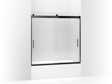 KOHLER K-706002-L Levity Sliding bath door, 59-3/4" H x 56-5/8 - 59-5/8" W, with 1/4" thick Crystal Clear glass