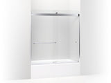 KOHLER K-706166-L Levity Sliding bath door, 62" H x 56-5/8 - 59-5/8" W, with 5/16" thick Crystal Clear glass