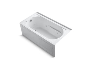 KOHLER K-1357-HL Devonshire 60" x 32" alcove whirlpool bath with integral apron, integral flange, left-hand drain and heater