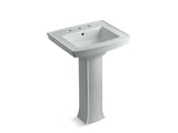 KOHLER 2359-8 Archer Pedestal bathroom sink with 8" widespread faucet holes