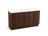KOHLER K-99511-TKSD-1WE Jacquard 60" bathroom vanity cabinet with toe kick, 2 doors and 3 drawers, split top drawer
