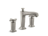 KOHLER T16236-3-BN Margaux Deck-Mount Bath Faucet Trim For High-Flow Valve With Diverter Spout And Cross Handles, Valve Not Included in Vibrant Brushed Nickel