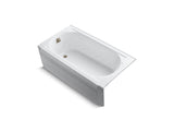 KOHLER K-723-GBN Memoirs 60" x 33-3/4" alcove BubbleMassage air bath with Vibrant Brushed Nickel airjet color finish and left-hand drain