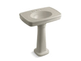 KOHLER K-2347-8 Bancroft 30" pedestal bathroom sink with 8" widespread faucet holes