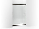 KOHLER K-706010-L Levity Sliding shower door, 74" H x 44-5/8 - 47-5/8" W, with 3/8" thick Crystal Clear glass and blade handles