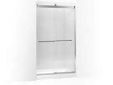KOHLER 706017-L-SHP Levity Sliding Shower Door, 82" H X 44-5/8 - 47-5/8" W, With 3/8" Thick Crystal Clear Glass And Square Towel Bar in Bright Polished Silver