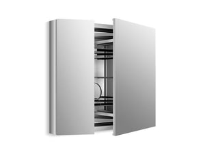 KOHLER K-99009 Verdera 34" W x 30" H aluminum medicine cabinet with adjustable magnifying mirror and slow-close door