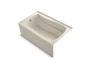 KOHLER K-1239-HL-47 Mariposa 60" x 36" alcove whirlpool with integral apron, integral flange, left-hand drain and heater