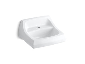 KOHLER K-2007 Kingston 21-1/4" x 18-1/8" wall-mount/concealed arm carrier arm bathroom sink with single faucet hole