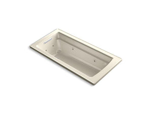KOHLER K-1949-H-47 Archer 66" x 32" drop-in whirlpool with reversible drain and heater