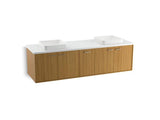 KOHLER K-99550-1WN Jute 72" wall-hung bathroom vanity cabinet with 4 doors and 1 drawer