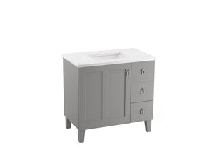 KOHLER K-CM99533-BD1 Poplin 36" bathroom vanity cabinet with sink and quartz top