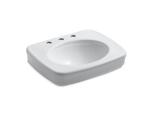 KOHLER K-2340-8 Bancroft pedestal bathroom sink basin with 8" widespread faucet holes