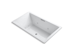 KOHLER K-1174-H2-0 Underscore Rectangle 72" x 42" drop-in whirlpool with heater without jet trim and with center drain