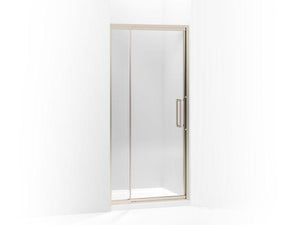 KOHLER 705816-L-SH Lattis Pivot Shower Door, 76" H X 33 - 36" W, With 3/8" Thick Crystal Clear Glass in Bright Silver