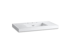 KOHLER 3029-0 Kathryn 42" X 22" Fireclay Console Tabletop Drilled With 10" Centers And Cut For K-2297-G Undermount Bathroom Sink in White