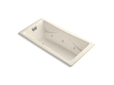 KOHLER K-865-HB-47 Tea-for-Two 72" x 36" drop-in whirlpool with reversible drain, heater and custom pump location without trim