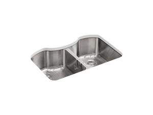 KOHLER 3843-NA Octave 32" X 20-1/4" X 9-5/16" Undermount Double-Equal Kitchen Sink