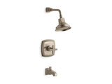 KOHLER TS16225-3-BV Margaux Rite-Temp Bath And Shower Trim Set With Cross Handle And Npt Spout, Valve Not Included in Vibrant Brushed Bronze