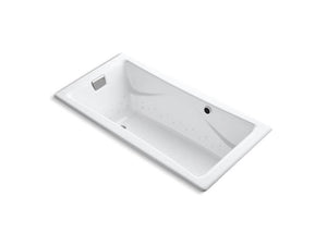 KOHLER K-865-G0-0 Tea-for-Two 72" x 36" drop-in BubbleMassage air bath with White airjet finish