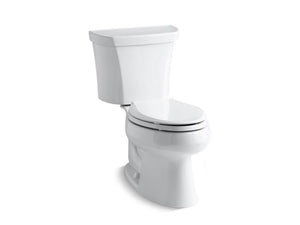 KOHLER 3988-RA-0 Wellworth Two-Piece Elongated Dual-Flush Toilet With Right-Hand Trip Lever in White