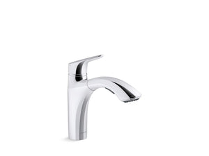 KOHLER 30468 Rival Pull-out kitchen sink faucet with two-function sprayhead