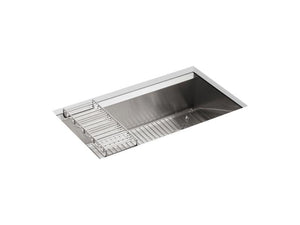 KOHLER 3673-NA 8 Degree 33" X 18" X 10" Undermount Large Single-Bowl Kitchen Sink
