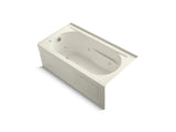 KOHLER K-1357-LAW Devonshire 60" x 32" alcove whirlpool bath with integral apron, integral flange, left-hand drain, and Bask heated surface