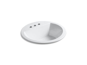 KOHLER K-2714-4 Bryant Round Drop-in bathroom sink with 4" centerset faucet holes