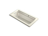 KOHLER K-1948-W1 Archer 66" x 32" drop-in bath with Bask heated surface and end drain
