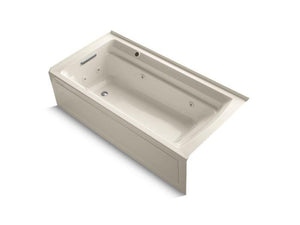 KOHLER K-1124-LAW-47 Archer 72" x 36" alcove whirlpool with integral flange, left-hand drain and Bask heated surface