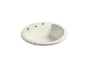 KOHLER K-2714-8 Bryant Round Drop-in bathroom sink with 8" widespread faucet holes