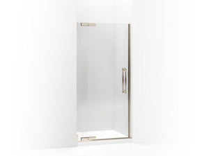 KOHLER 705724-L-SHP Finial Pivot Shower Door, 72-1/4" H X 30-1/4 - 32-3/4" W, With 3/8" Thick Crystal Clear Glass in Bright Polished Silver