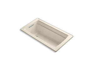 KOHLER K-1123-W1-47 Archer 60" x 32" drop-in bath with Bask heated surface and reversible drain