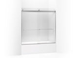KOHLER K-706005-L Levity Sliding bath door, 59-3/4" H x 54 - 57" W, with 1/4" thick Crystal Clear glass